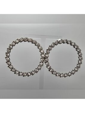 ✨2/$10✨ Rhinestone Hoop Earrings 2” Sparkling Statement Everyday Wear